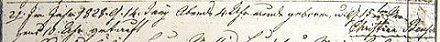 Christian Beischel's Baptism Record